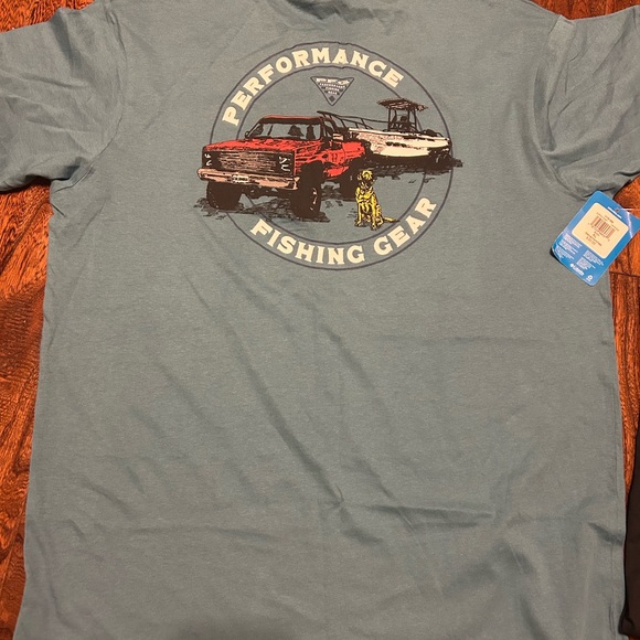 Columbia Blue and Black short sleeve T-Shirts NWT men's XL - Picture 2 of 5